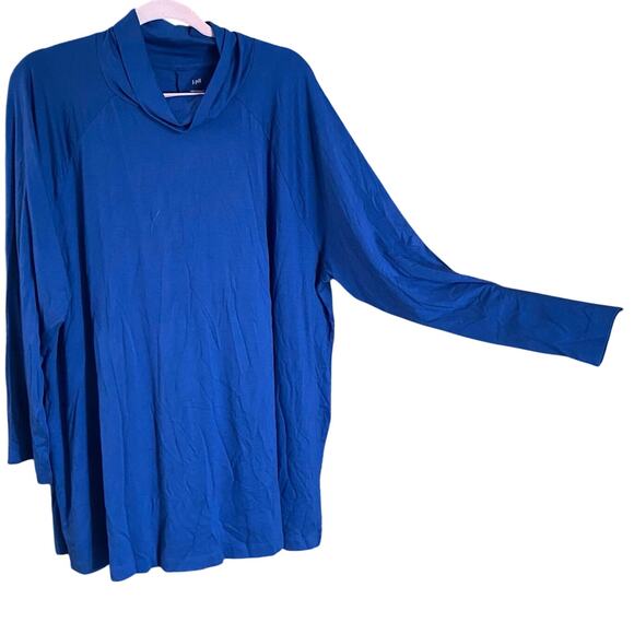 J.Jill Luxe Supima Everyday Turtleneck Tunic Blue 3X comfort long sleeve cozy - Picture 1 of 7
